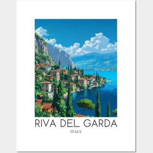 A Pop Art Travel Print of Riva del Garda - Italy Posters and Art